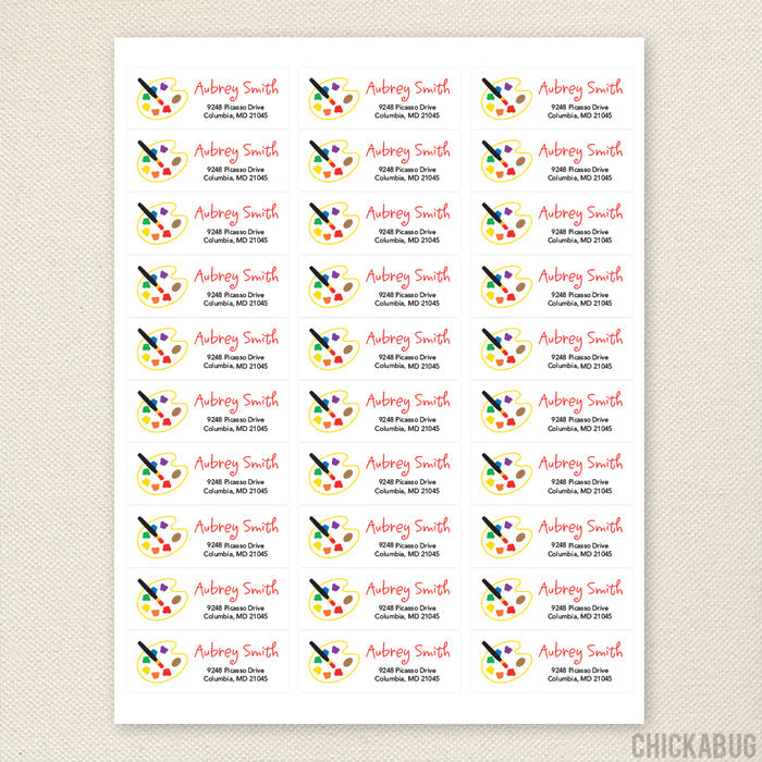Artist's Palette Art Address Labels