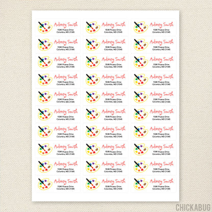 Artist's Palette Art Address Labels