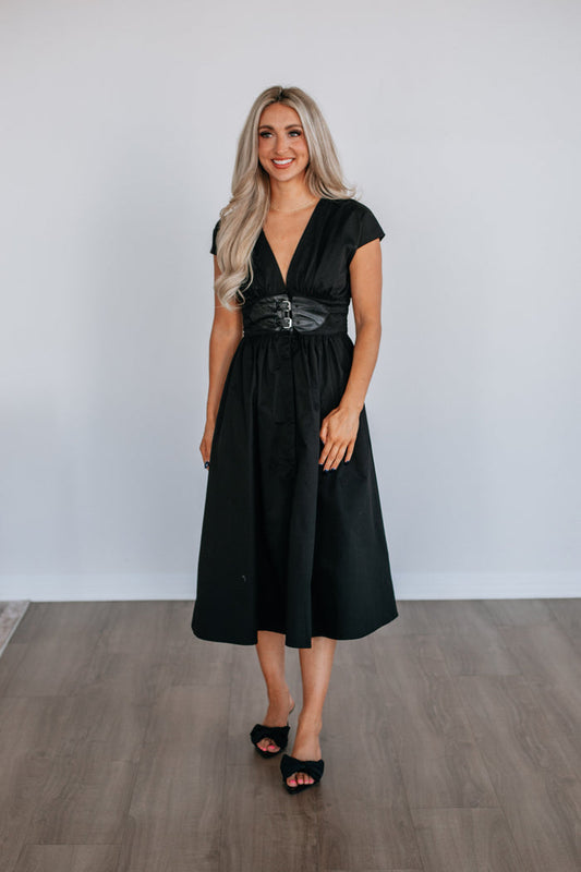 Astella Midi Dress - Black