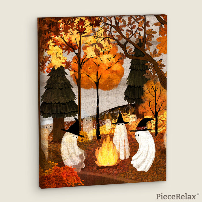 The campfire lights up the night with a golden glow, turning the whole autumn into a shimmering season of gold. You'll Always Get There with PieceRelax.