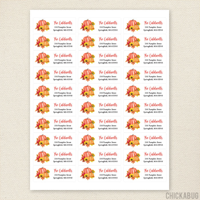 Autumn Pumpkin Address Labels