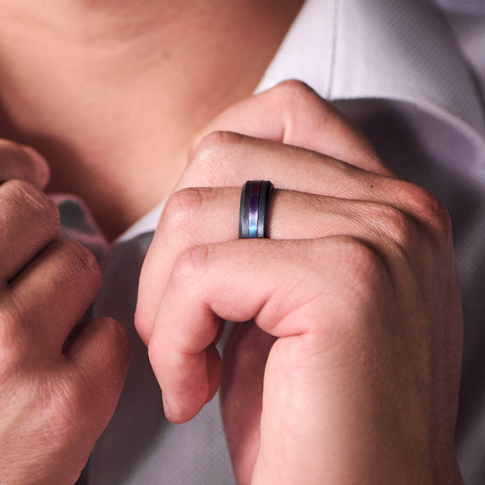 Axis Silicone Ring - Black Pearl/Mermaid Element