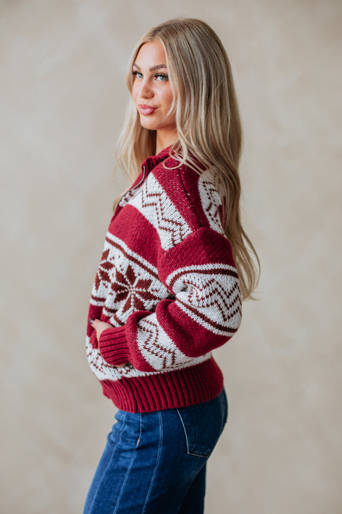 Ayrine Knit Jacket - Cranberry