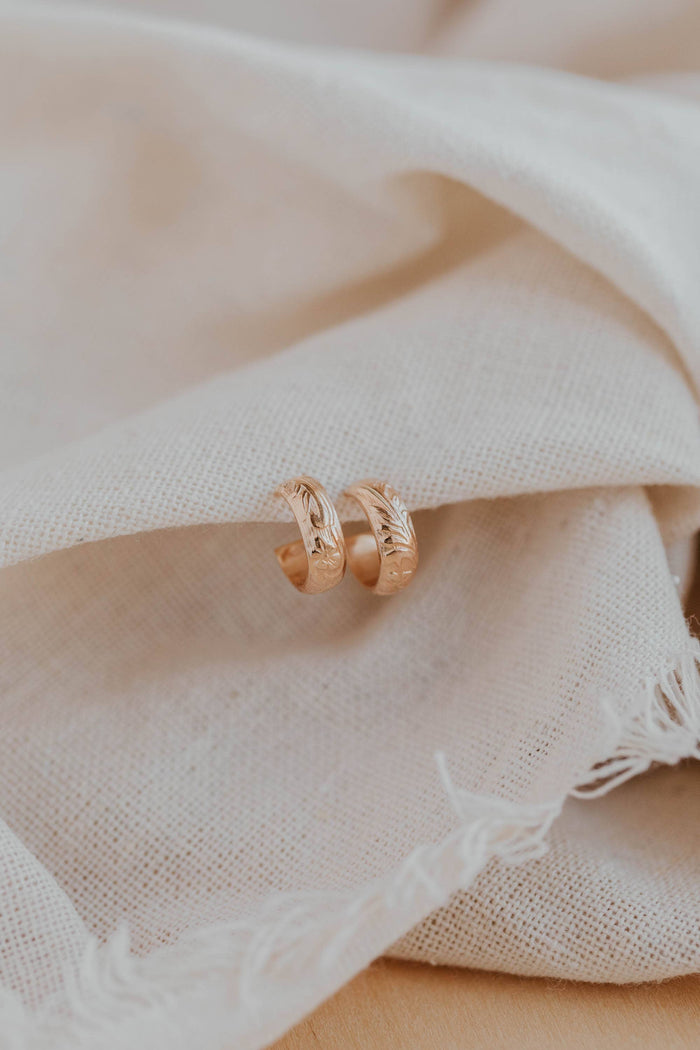 Baby Flora Hoops | 14kt Gold Fill or Sterling Silver