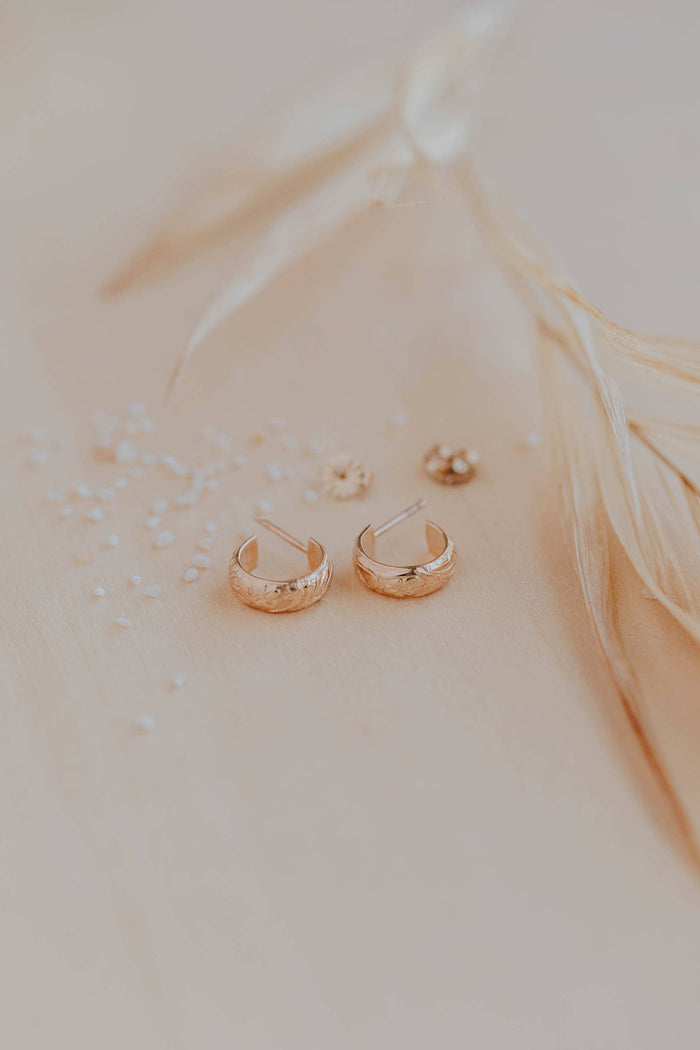 Baby Flora Hoops | 14kt Gold Fill or Sterling Silver