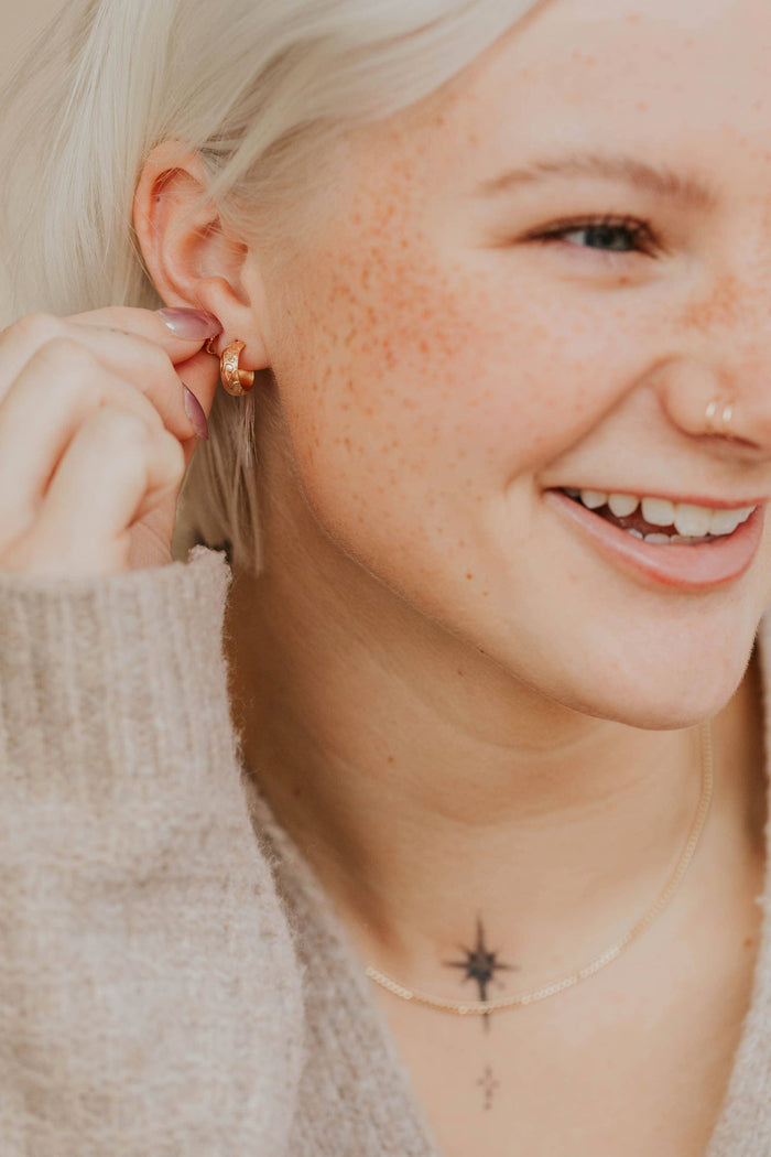 Baby Flora Hoops | 14kt Gold Fill or Sterling Silver