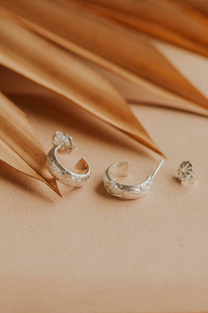 Baby Flora Hoops | 14kt Gold Fill or Sterling Silver
