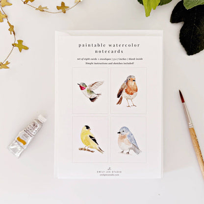 Backyard birds paintable notecards