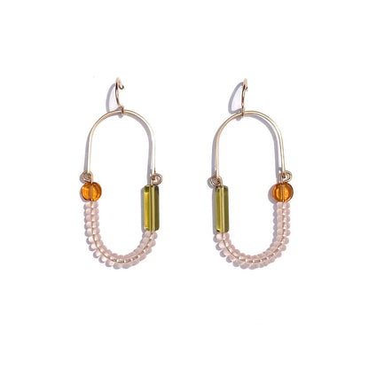 Balance Earrings- Rose, Topaz, and Chartreuse