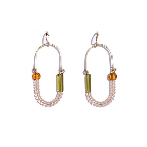 Balance Earrings- Rose, Topaz, and Chartreuse