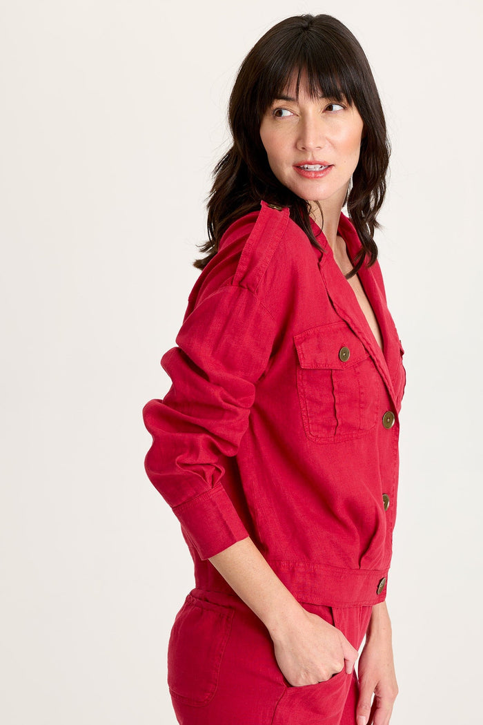 XCVI Baltazar Linen Pleated Jacket