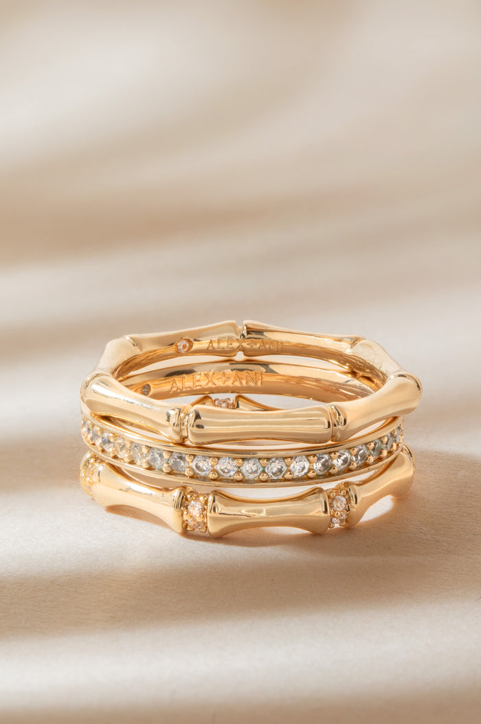 Bamboo Trio Ring Set