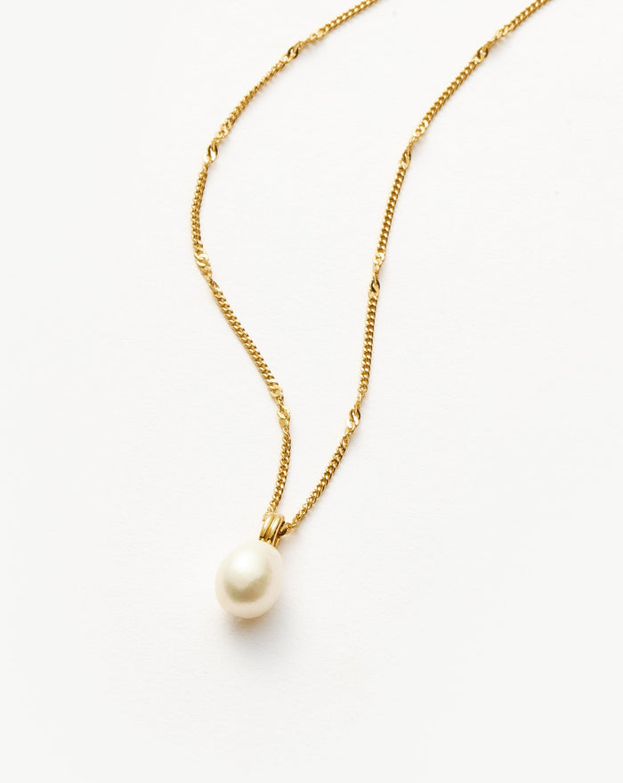 Baroque Pearl Twisted Chain Necklace | 18k Gold Plated Vermeil/Pearl Necklaces Missoma