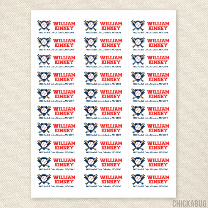Baseball Address Labels