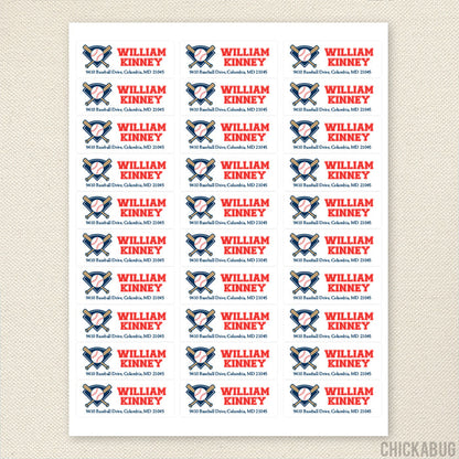 Baseball Address Labels