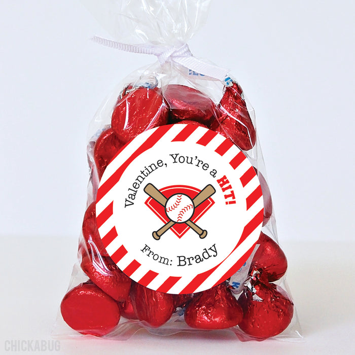 Baseball Valentine's Day Stickers