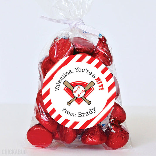 Baseball Valentine's Day Stickers