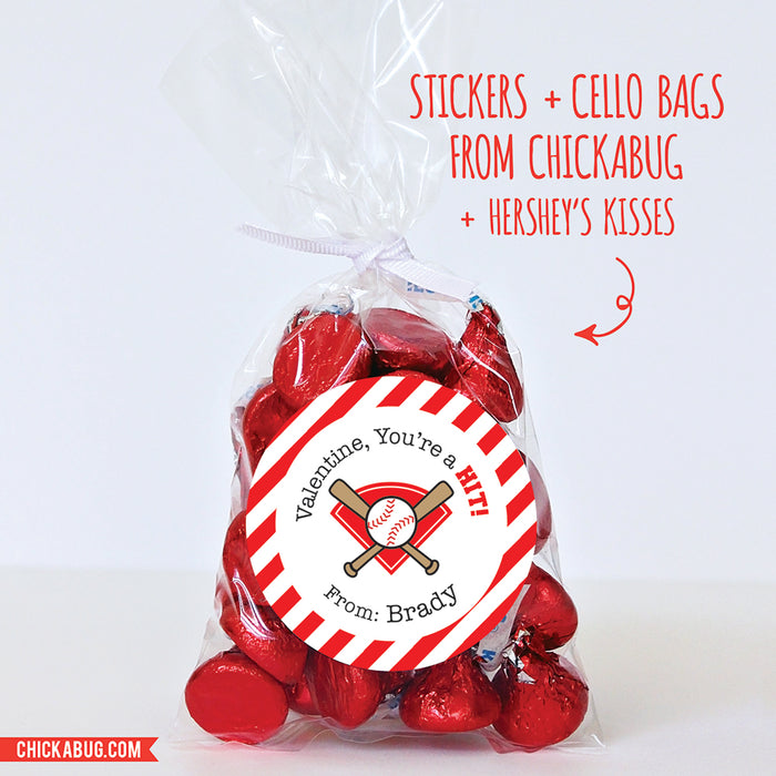 Baseball Valentine's Day Stickers