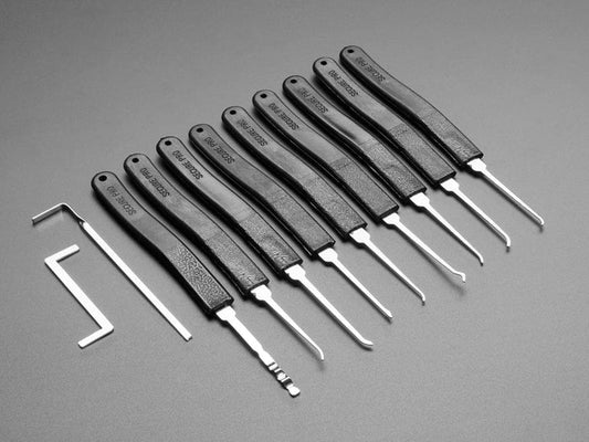 Basic Lock-sport Pick Set - 9 Picks and 2 Wrenches [Discontinued] by The Pi Hut - The Pi Hut