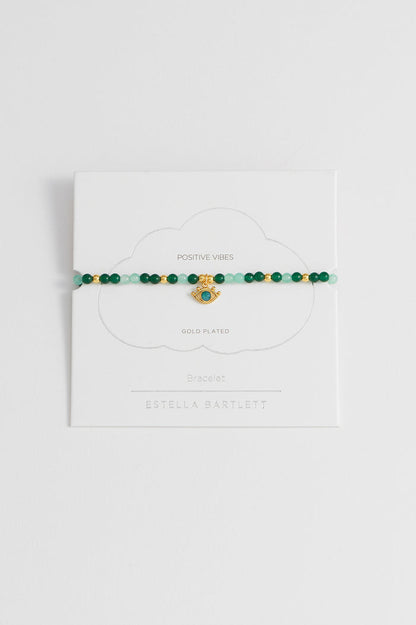 Beaded Evil Eye Charm Bracelet