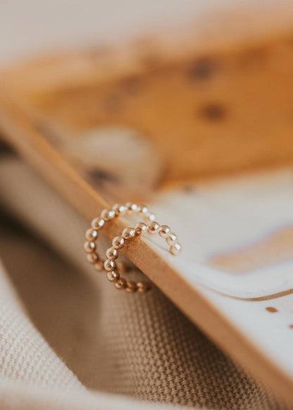 Beaded Huggie Hoops | 14kt Gold Fill + Sterling Silver