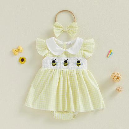 BEES Checkered Romper Dress