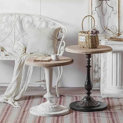 Beth End Table 490mm Raw Pine Top, White Leg, Base by Criterion - Home Living Store - End Table