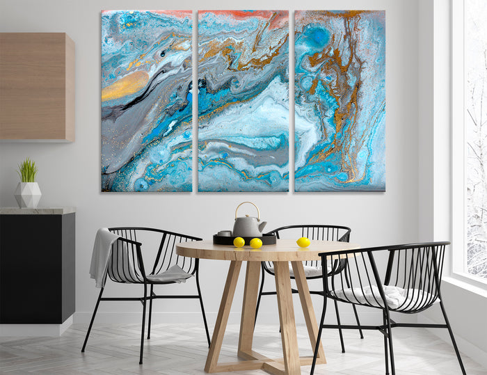 Blue Marble Wall Art Canvas Print #1216