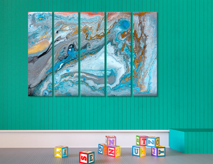 Blue Marble Wall Art Canvas Print #1216