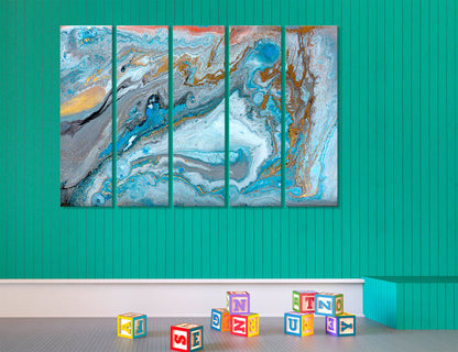 Blue Marble Wall Art Canvas Print #1216