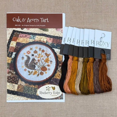 Blueberry Ridge Design - Oak and Acorn Tart - Cross Stitch Chart and/or Roxy Floss Co Threads