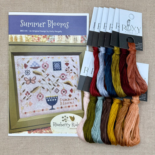 Blueberry Ridge Design - Summer Blooms - Cross Stitch Chart and/or Roxy Floss Co Threads