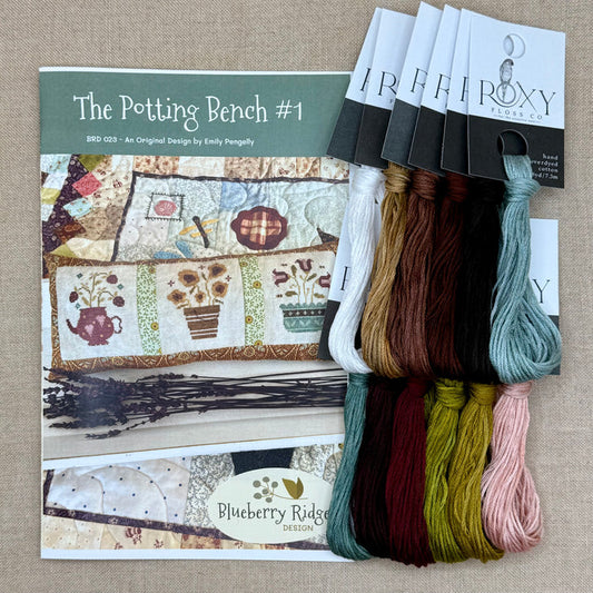 Blueberry Ridge Design - The Potting Bench #1 - Cross Stitch Chart and/or Roxy Floss Co Threads