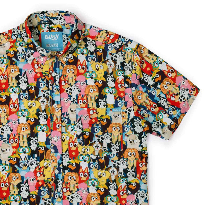 RSVLTS XS Bluey Short Sleeve Shirt Bluey "Primary Pals" – KUNUFLEX Short Sleeve Shirt