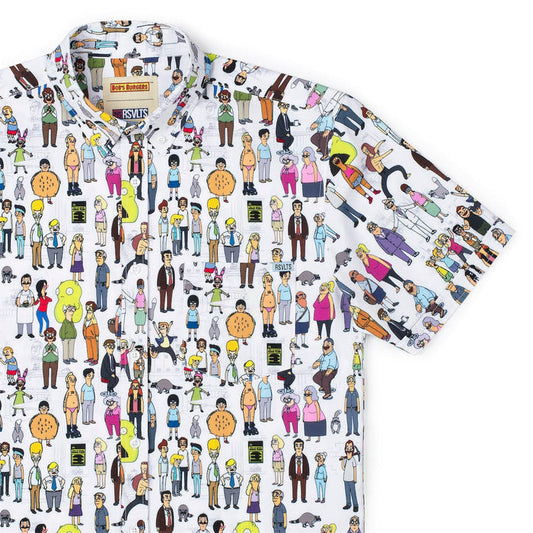 RSVLTS XS RSVLTS® Bob's Burgers "Character Mash Up"_ KUNUFLEX Short Sleeve Shirt Bob's Burgers "Character Mash Up"_ KUNUFLEX Short Sleeve Shirt