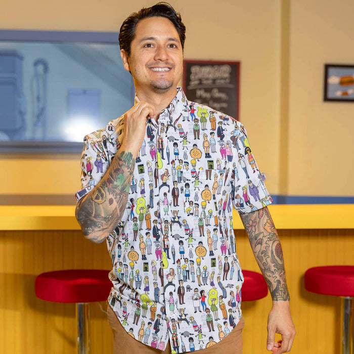 RSVLTS Bob's Burgers Short Sleeve Shirt Bob's Burgers "Character Mash Up" – KUNUFLEX Short Sleeve Shirt Bob's Burgers "Character Mash Up" – KUNUFLEX Short Sleeve Shirt