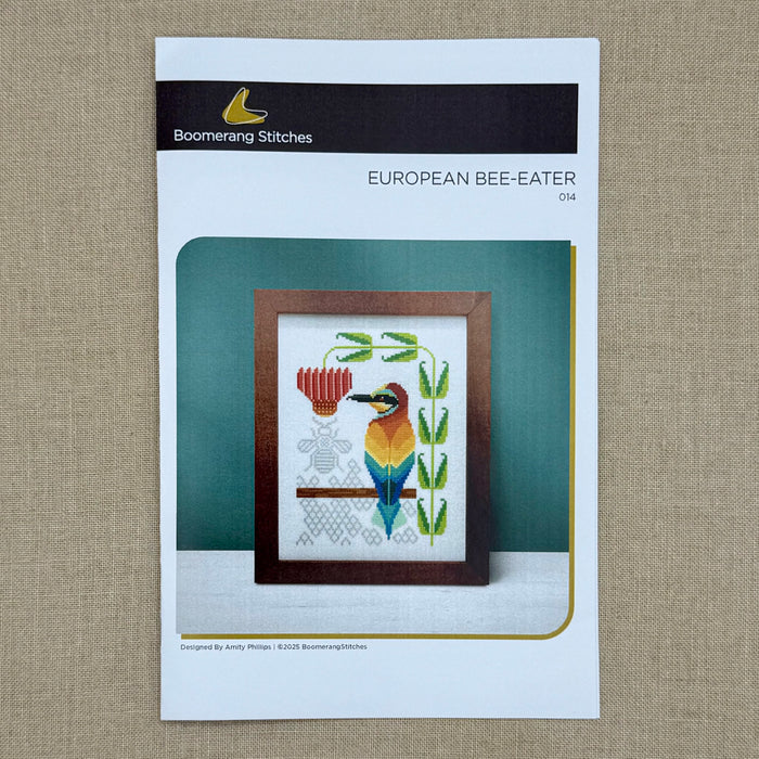 Boomerang Stitches - European Bee-Eater - Cross Stitch Chart and/or Roxy Floss Co Threads