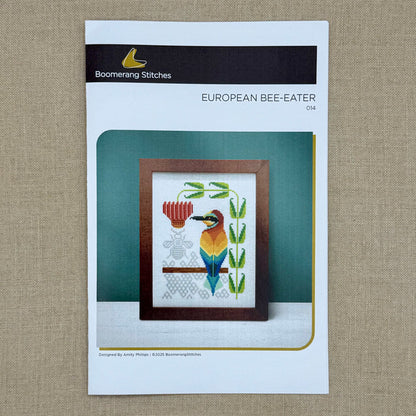 Boomerang Stitches - European Bee-Eater - Cross Stitch Chart and/or Roxy Floss Co Threads