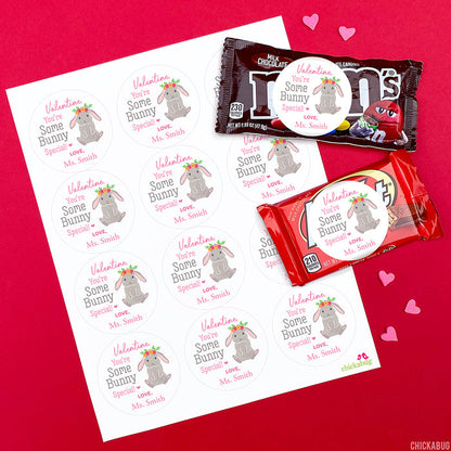 Bunny Valentine's Day Stickers