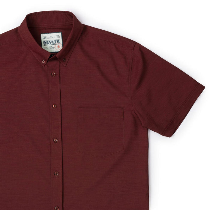 RSVLTS XS RSVLTS RSVLTS "Burnt Russet"_ KUNUFLEX Short Sleeve Shirt