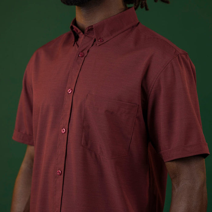 RSVLTS RSVLTS RSVLTS "Burnt Russet"_ KUNUFLEX Short Sleeve Shirt