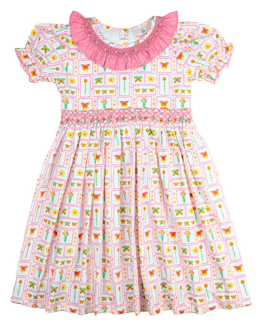 Butterfly Garden Smocked Jenny Dress