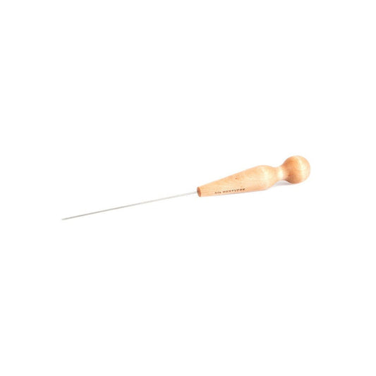Wooden cake tester on white background