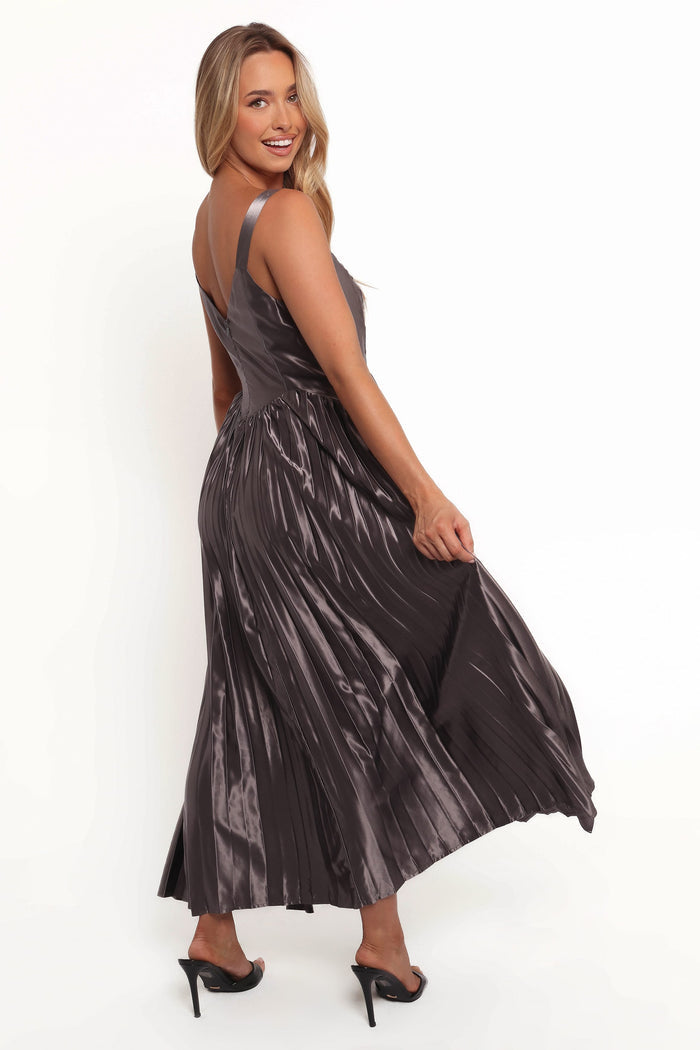 Petal and Pup USA DRESSES Camala Maxi Dress - Grey Silver