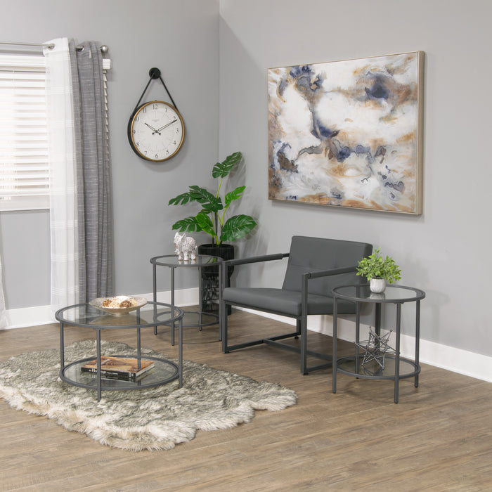 Camber Elite 28" Round Coffee Table, Pewter 72056
