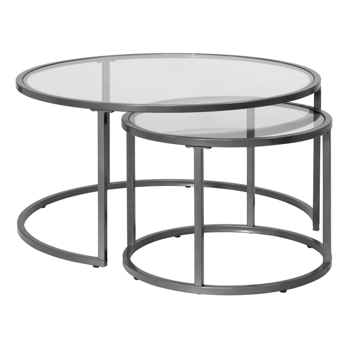 Camber Elite Round Nesting Coffee Table, Pewter 72059