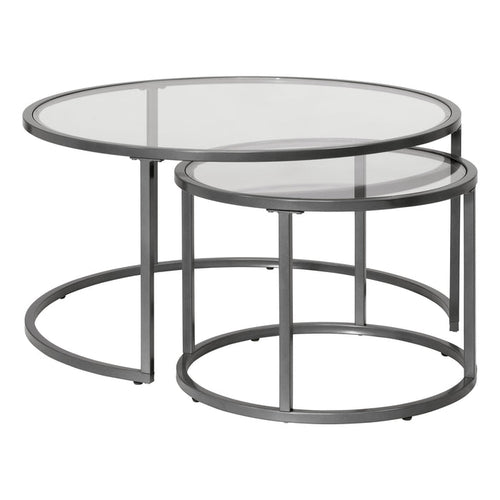 Camber Elite Round Nesting Coffee Table, Pewter 72059