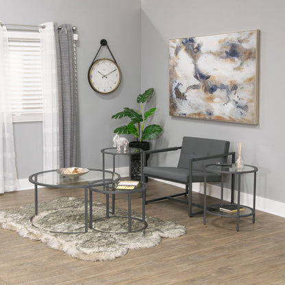 Camber Elite Round Nesting Coffee Table, Pewter 72059