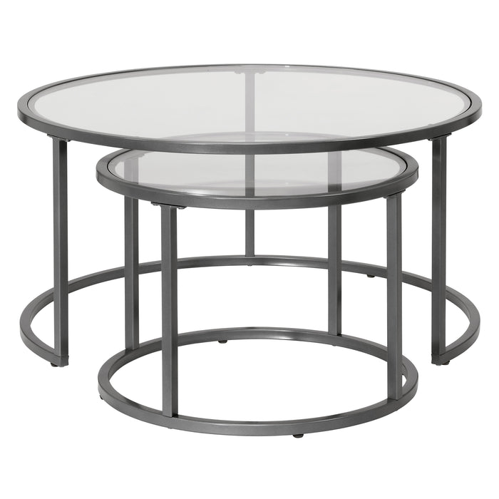 Camber Elite Round Nesting Coffee Table, Pewter 72059
