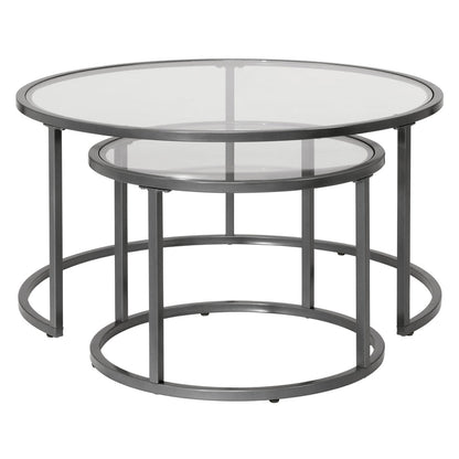 Camber Elite Round Nesting Coffee Table, Pewter 72059